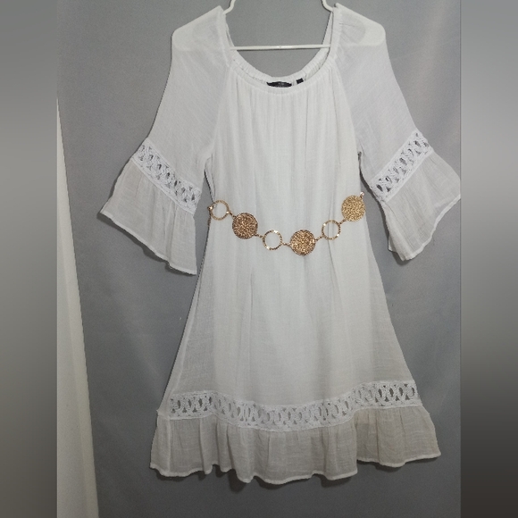 Mlle Gabrielle Dresses & Skirts - Mille Gabrielle Elegant White Garment Women Dress Size L
